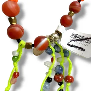 Free People Ariana Ost The Sand Dripp Hair Tie in Lime Green NWT Bracelet thumbnail 8