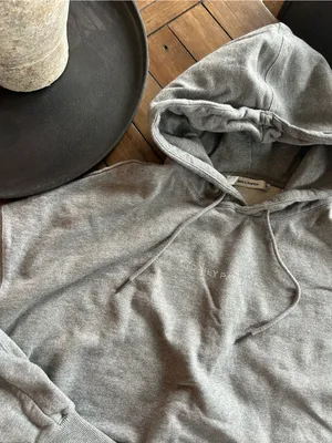 Daily Paper Horhine Rhinestone Logo Cotton Oversized Gray Hoodie XS thumbnail 5