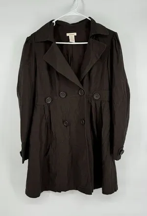 Sundance Double Breasted Overcoat Lightweight Brown‎ Size Medium Trench Catalog thumbnail 1