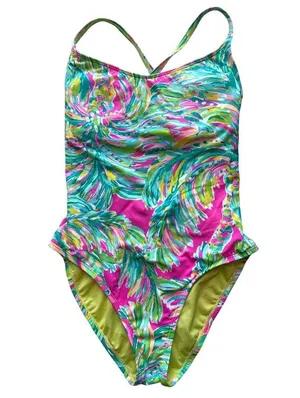 Lilly Pulitzer Azalea Multi-Color Shady Lady One Piece Swimsuit Size 4 thumbnail 2