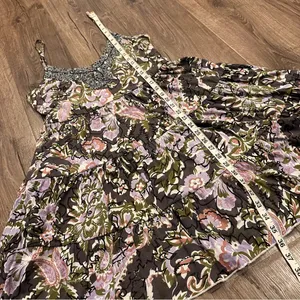 Free People Western Royalty Beaded Dark Floral Boho Sundress S Whimsigoth Fairy thumbnail 11