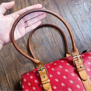 Dooney & Bourke • Domed Satchel purse bag Burning Red initials canvas wristlet thumbnail 7