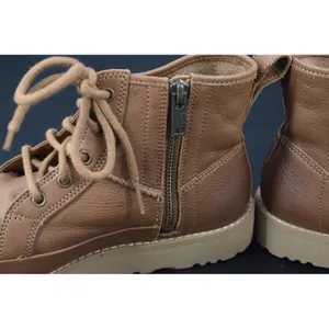 UGG Deconstructed Lace Leather Side Zip Boots Women Brown Good Size 6 Toe Round thumbnail 11