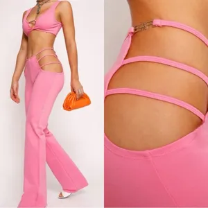 I.AM.GIA Lucid Pink Cut Out High Rise Charm Pants thumbnail 2