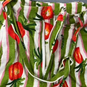 Farm Rio Anthropologie Pineapple Striped Shorts XS Green Pink Tropical Boho thumbnail 9