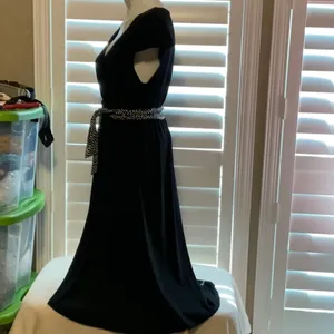 Merona Black A-line Midi Dress with Flutter Sleeves thumbnail 6