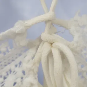 Hello Molly Crochet Lace Dress Womens 4 White Tie Back Summer Beach Vacay Boho thumbnail 13