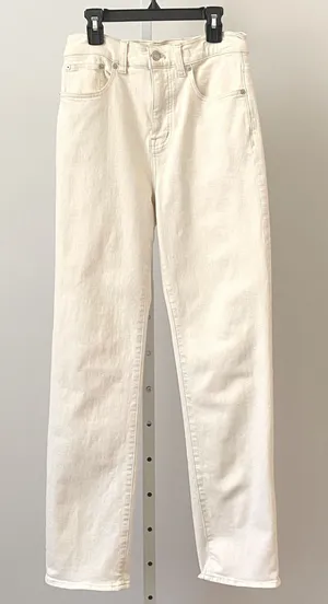 Madewell‎ sz 26 Cream 90s Straight Leg Jeans High Rise Denim Minimalist Preppy thumbnail 1