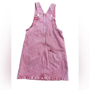 Mango Pocket Denim Pinafore Dress Faded Red/Pink Sz 2 Soft Girl Vibes Y2K‎ Era thumbnail 11