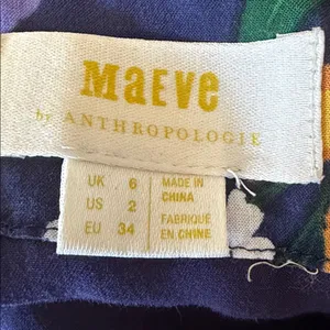 Anthropologie Maeve Vivienne Blue Motif Sweetheart Neckline Midi Dress Size 2 thumbnail 8