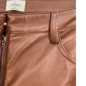 Aritzia Wilfred Melina Pants Vegan Faux Leather High Waist Brown Size‎ 4 thumbnail 7