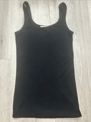 Forever 21 Black Ribbed Tank Top - Classic Women's Tank Medium thumbnail 1