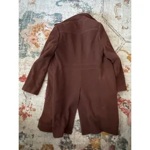 Ined Brown Wool Blend Single Breasted Coat Martingale Back Size 2 Made in Japan thumbnail 6