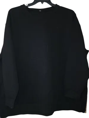 Black Ribbed Sweatshirt Size 4X thumbnail 3