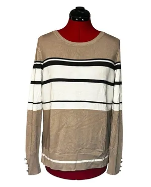 Lety & Me Striped Sweater Black Size M thumbnail 1