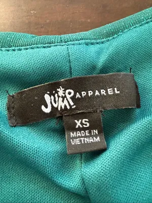 Vintage Y2K Jump Apparel Green Glitter Ruched Long Sleeve Mini Dress XS thumbnail 9