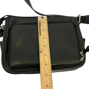 Vintage Fossil Black Leather Shoulder Bag thumbnail 8