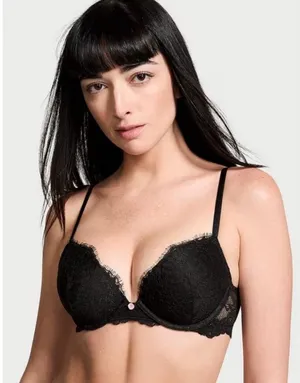 Victoria's Secret Black Lace Push-Up Bra thumbnail 1