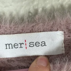 Mer Sea Pink Fuzzy Oversized Sweater Womens S/M Cozycore Slouchy Luxury Soft thumbnail 8