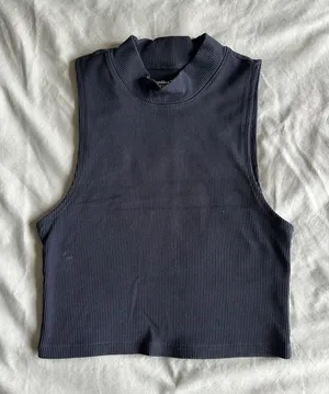 Abercrombie Sleeveless Ribbed Mock Neck Crop Top thumbnail 1