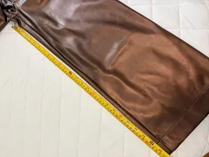 Maeve Anthropologie Colette Metallic Faux Leather Crop Wide Leg Pants 23 Y2K Moto Chic thumbnail 8