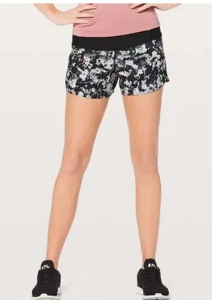 Lululemon Run Times Shorts II Spring 4" Bloom Multi Black 2 thumbnail 1