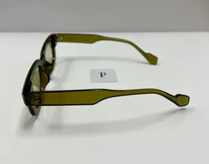 Rectangle Olive Green Sunglasses / Small Olive Green Sunglasses thumbnail 3