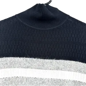 Theory Size Small Pullover Crop Sweater Turtleneck Silk Alpaca Blend Black Gray‎ thumbnail 3
