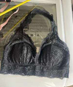 Aerie Black Lace Bralette Halter Small thumbnail 1