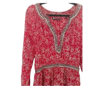 THE KOOPLES Sunrise Embellished Bohemian Mini‎ Dress Sz 2 thumbnail 3