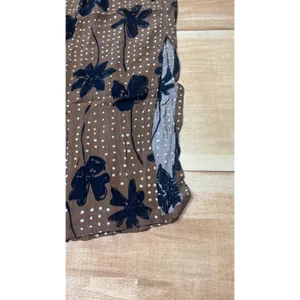 Outfit‎ JPR Brown Floral Polka Dot Rayon Midi Skirt Womens Medium Side Slit USA thumbnail 2