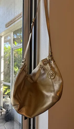 Michael Kors Jet Set Leather Hobo Shoulder Bag‎ Purse MK Charm Chain NWOT thumbnail 1