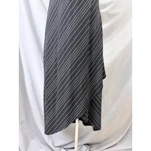 Chalet‎ Black White Pinstripe Bias Cut Sleeveless Asymmetrical Maxi Dress M USA thumbnail 3