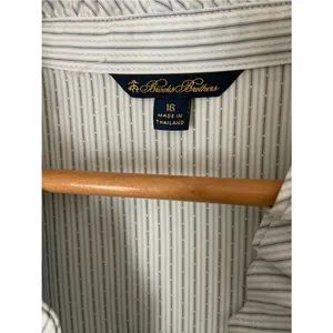 Brooks Brothers Preppy Pima Cotton Long Sleeve Pinstripe Shirt Nautical Coastal thumbnail 2