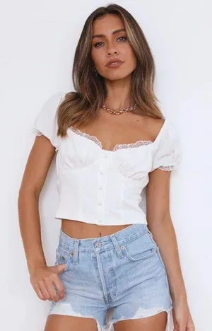Hello Molly white top thumbnail 1