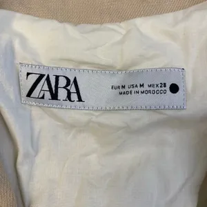 Zara Linen Beige Buttoned Blazer Womens Size M Business Preppy‎ thumbnail 2