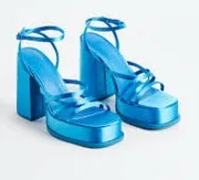 H&M platform satin look heels thumbnail 1