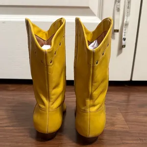 Vintage Dingo Yellow Leather Studded Cowboy Boots Retro Western Cowgirl Retro thumbnail 5