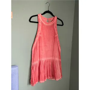 Free People Breathless Moments Tunic Dress Size Small Peach Coral Cotton thumbnail 2