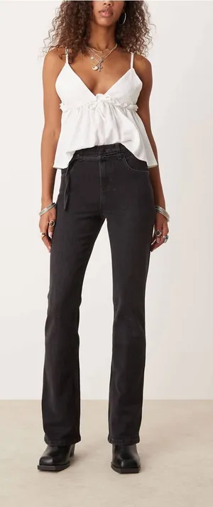 FREE PEOPLE~We The Free Sabine Slim Straight Leg Bootcut Jeans Size 24 NWT thumbnail 1