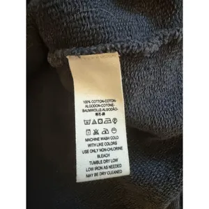 Free People Sweatshirt Womens Large Gray Ruffle Raw Hem Cropped Terry Top thumbnail 4