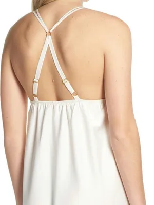 Flora Nikrooz X Anthropologie ivory Lace-Trim slip dress nightgown & Robe Set thumbnail 6