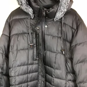 Nautica Women’s Black Puffer Faux Fur Hood Zipper Button-Up Fall Winter Jacket thumbnail 4