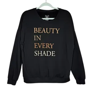 Zoe + Liv Beauty In Every Shade Graphic Sweatshirt Size Medium Black Loungewear thumbnail 1