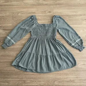 American Eagle gingham smocked long-sleeved dress - large thumbnail 3