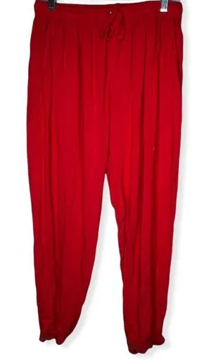 Drawstring Red Christmas Pajama Pants‎ Red Size M thumbnail 1