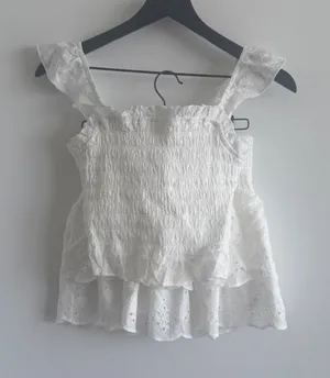 Kirious White Eyelet Ruffle White Skirt Set thumbnail 1
