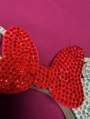 Disney's Crystal Red Bow with Iridescent Minnie Mouse Ears Headband thumbnail 3