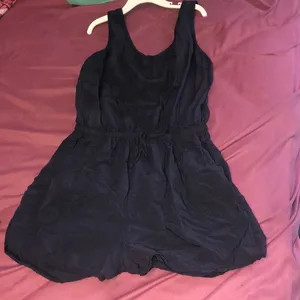 Boohoo Navy Open Back Romper thumbnail 1