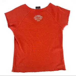Harley Davidson women’s‎ orange Eagle shirt FT Worth Texas small thumbnail 5
